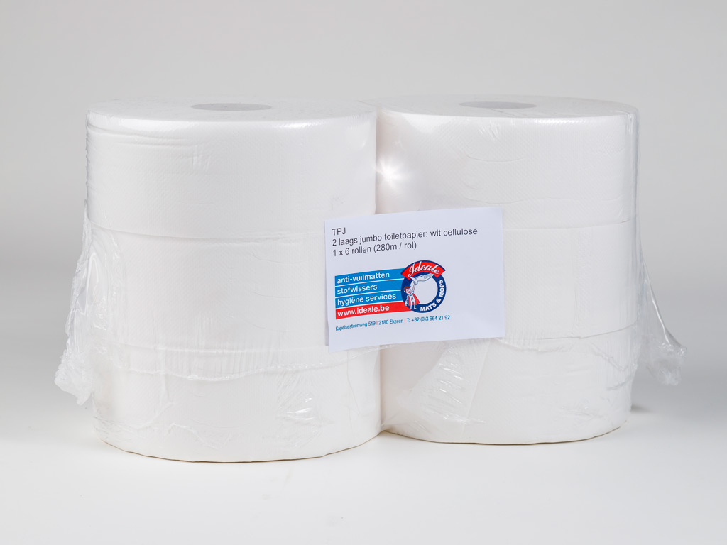 Jumbo toiletpapier verpakt per zes
